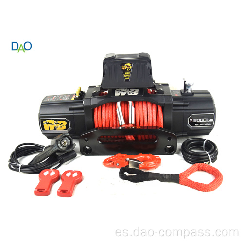 12000lbs impermeable cuerda sintética 4x4 cabrestante eléctrico 12V